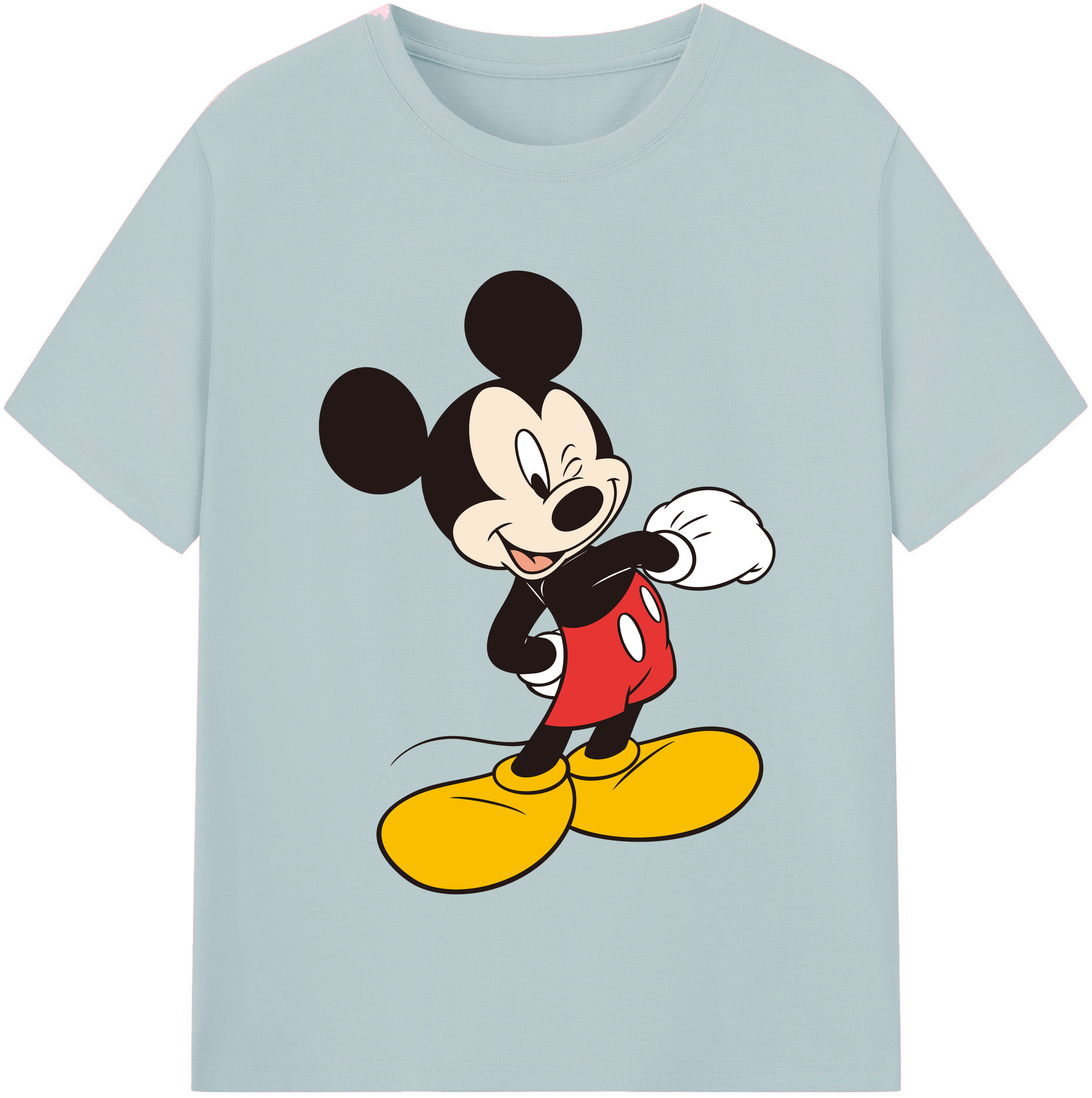 （画像用） ミッキーマウス Mickey Mouse 綿100％半袖Tシャツ（フロントプリント）